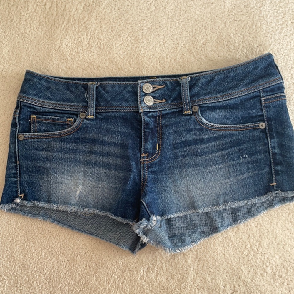 American Eagle stretch jeans distressed shorts 8